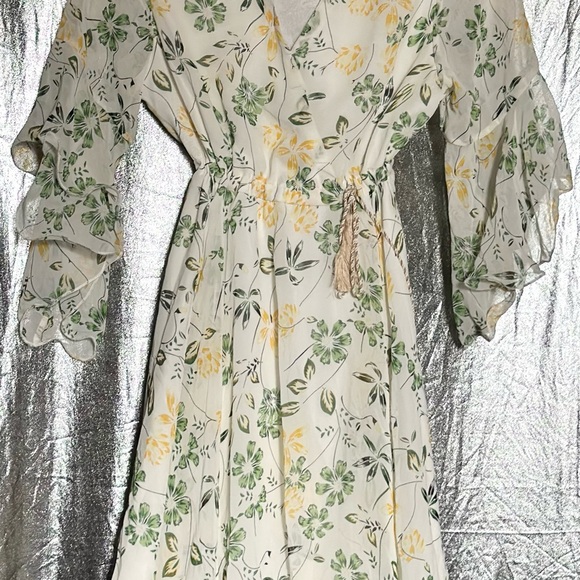 Women Floral Ruffle Sleeve Dress - Picture 2 of 11
